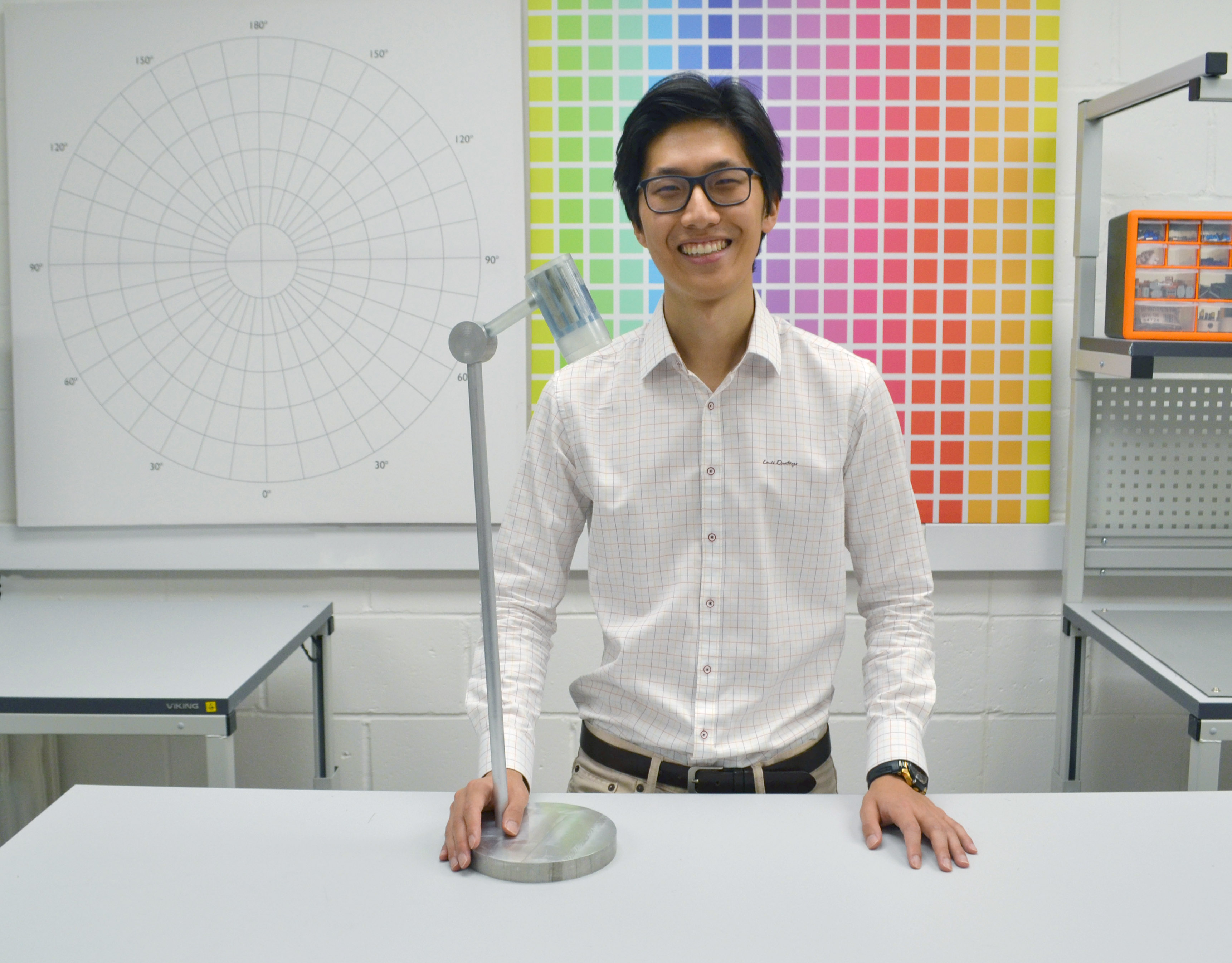 product designer with his newly designer product