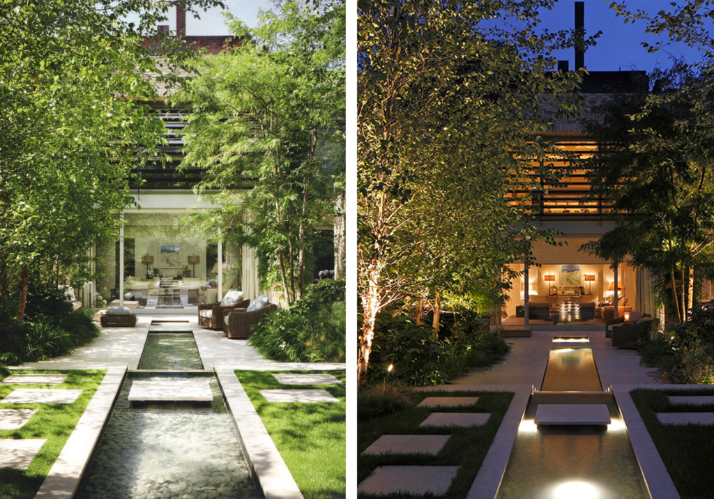 garden by day and night