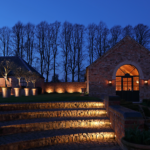 Step lighting in a large garden