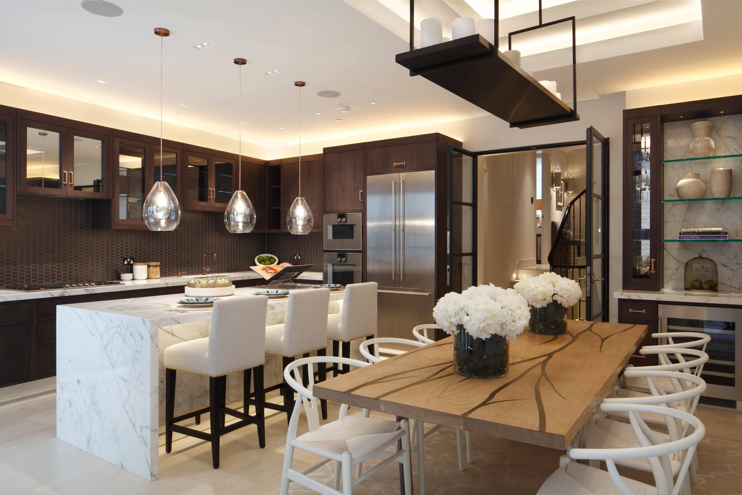 kitchen lighting scheme with luxury cabinets and lighting