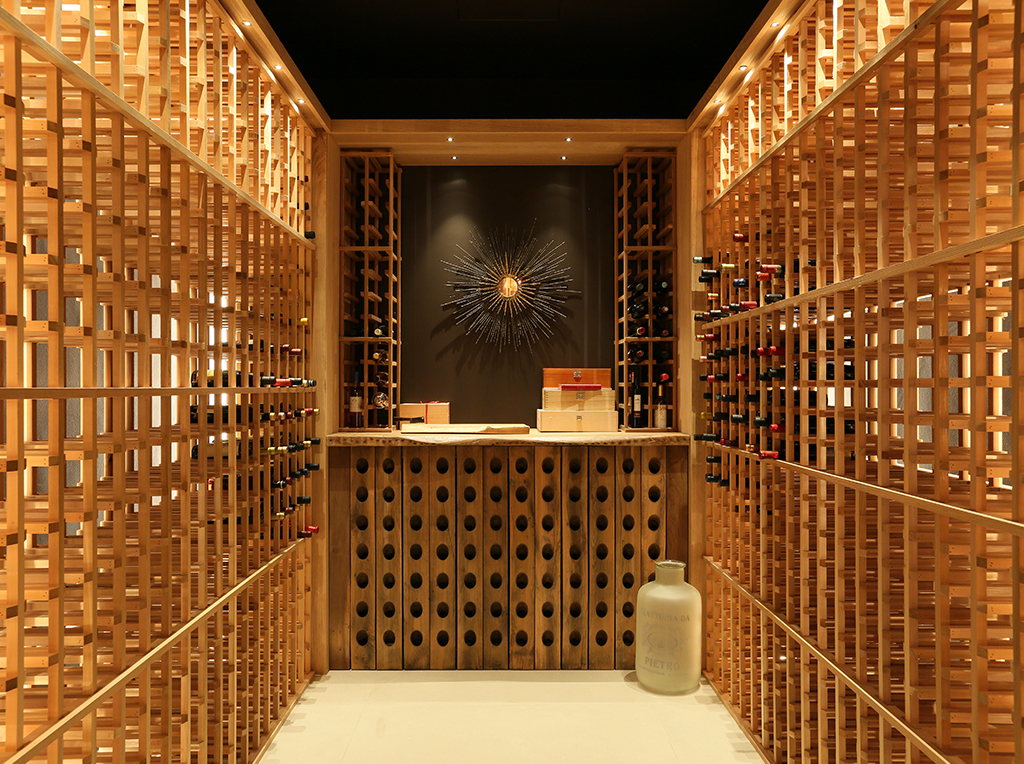 Create atmosphere with wine cellar lighting