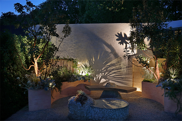 Mallorca garden lit by John Cullen Lighting 