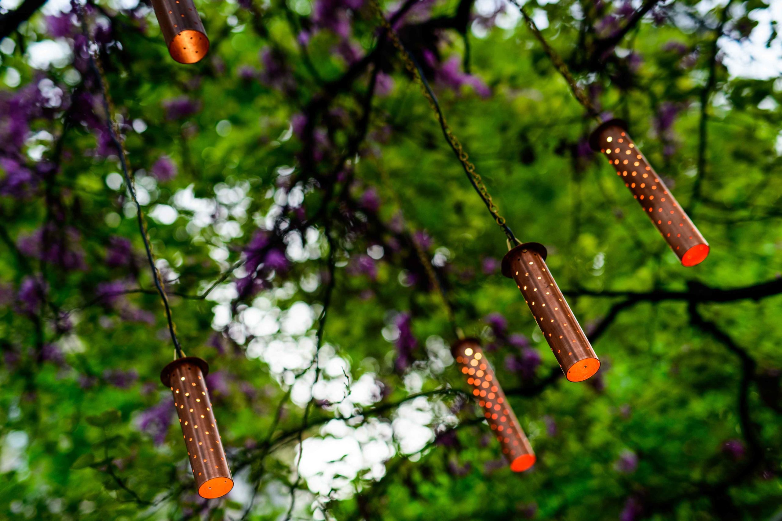 Starliter hanging pendant lights in tree