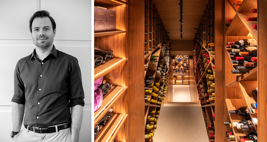 Luke Thomas, Design Director of John Cullen Lighting and wine cellar joinery lighting scheme