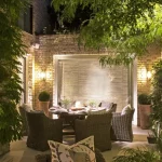 Alfresco dining John Cullen Lighting garden design by Osada Design