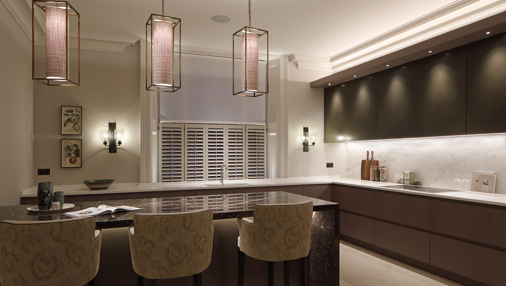 uplight above cabinets in kitchen
