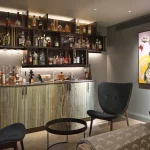 Home Bar unit lit from behind to create a floating effect