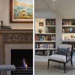 Shelving and seating area with lighting to bookcases