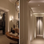 hallway with uplights to door frame and architrave