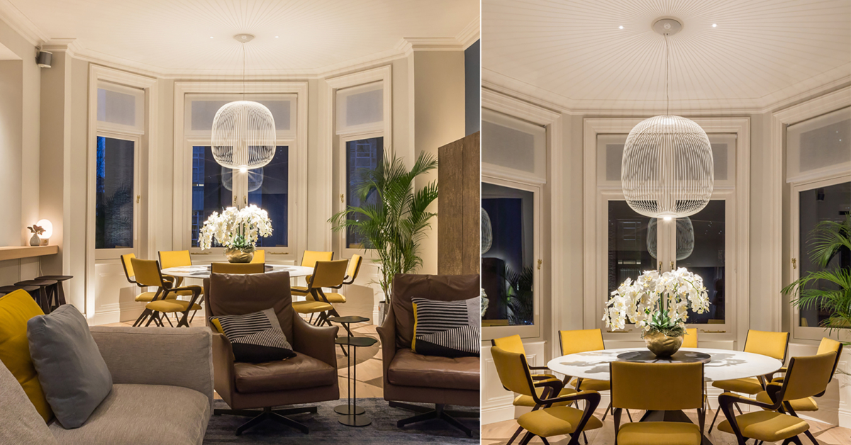 Contemporary Dining Area Lighting Design - John Cullen Lighting