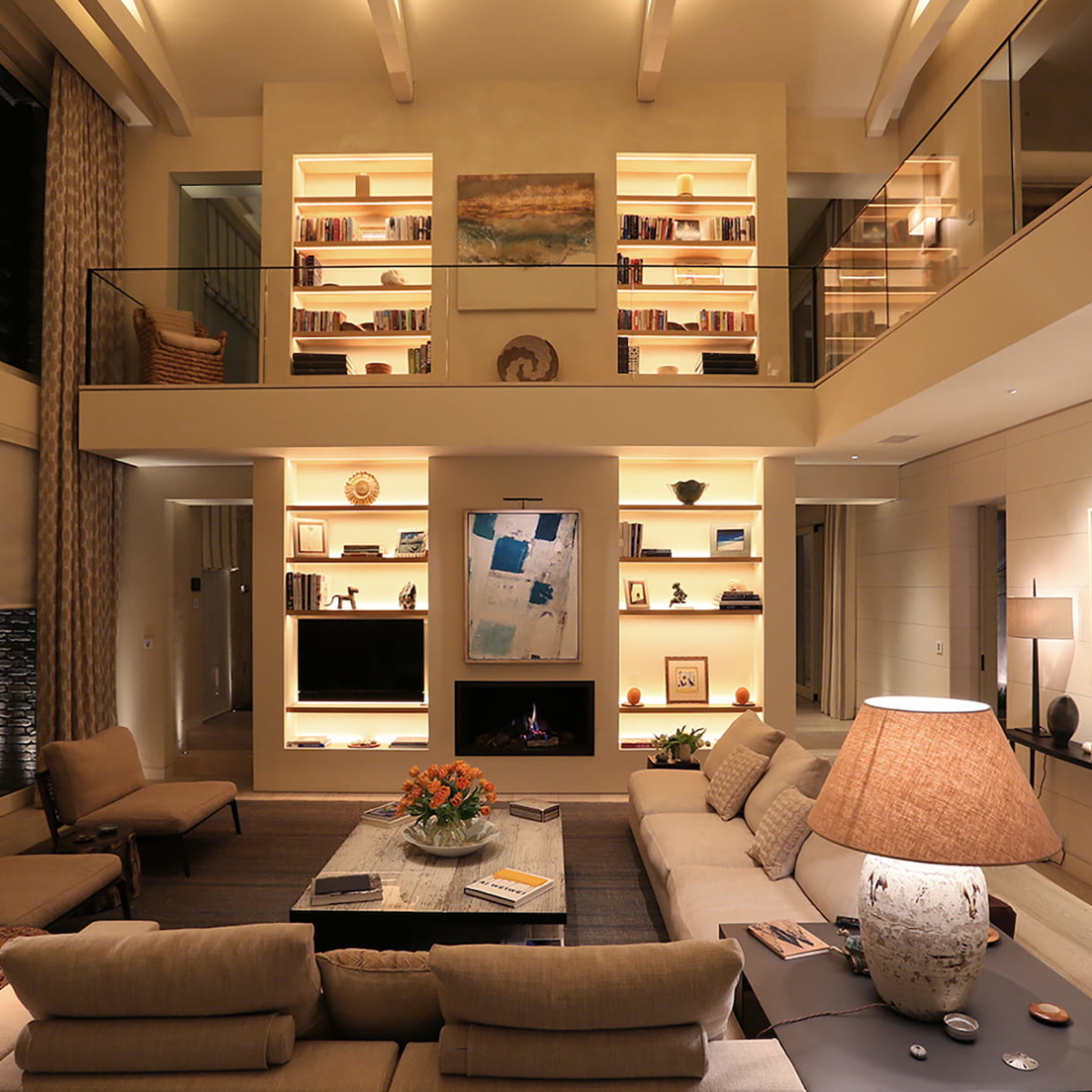 Open Plan Double height Living Lighting Design John Cullen Lighting