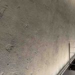 wall grazing with dedicated inground fitting evenly illuminating a textured concrete wall