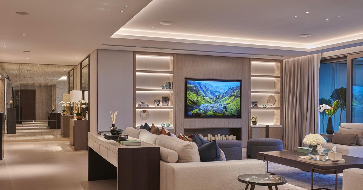 Luxury Apartment Living Room Lighting Design - John Cullen Lighting