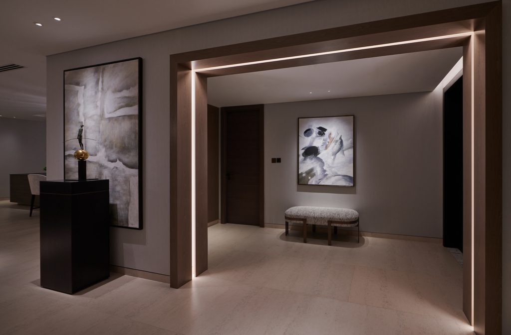 Image showcasing Luxury Apartment Living Room Lighting Design - John Cullen Lighting
