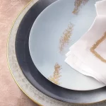 Luxury tableware and plate on copper tablemat