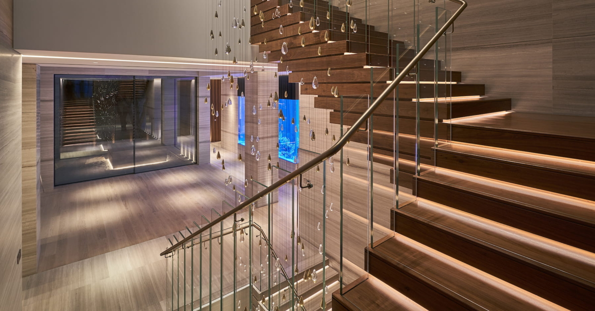 Contemporary Villa Staircase Lighting Design - John Cullen Lighting