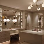 luxury lighting for dressing room with shelf and joinery lighting