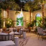 Stunning layered lighting by John Cullen at the Garden Terrace by Randle Siddeley at WOW!House 2025