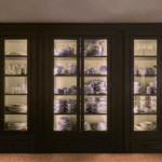 traditional cabinetry lit with LED strip lighting